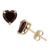 Fine Jewelry Genuine Red Garnet 10k Gold 6.1mm Heart Stud Earrings In Transparent