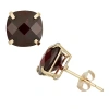 Fine Jewelry Genuine Red Garnet 10k Gold 8mm Cushion Stud Earrings In Transparent