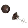 Fine Jewelry Genuine Red Garnet 10k Gold 8mm Round Stud Earrings In Transparent