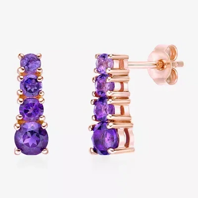 Fine Jewelry Genuine Semi Precious Stone Sterling Silver Drop Earrings In Purple