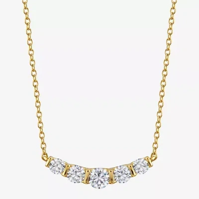 Fine Jewelry (g-h / Si2) Womens 1 1/10 Ct. T.w. Lab Grown White Diamond 14k Gold Over Silver 18 Inch Pendant Neck