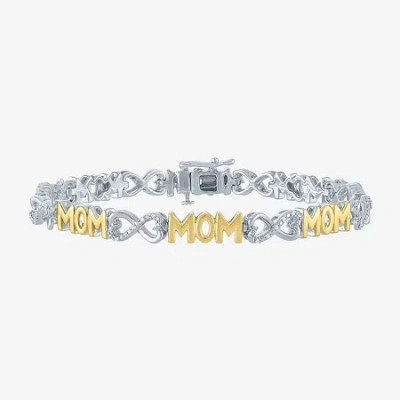Fine Jewelry G-h / Si2-i1 Womens 1/10 Ct. T.w. Lab Grown White Diamond 14k Gold Over Brass 7.5 Inch Tennis Bracel In Yellow
