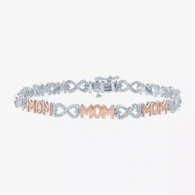 Fine Jewelry G-h / Si2-i1 Womens 1/10 Ct. T.w. Lab Grown White Diamond 14k Rose Gold Over Brass 7.5 Inch Tennis B In Pink