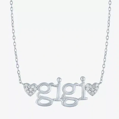 Fine Jewelry Gigi (gh / Si2 I1) Womens 1/10 Ct. T.w. Lab Grown White Diamond Sterling Silver 16 Inch Pendant Neck In Transparent