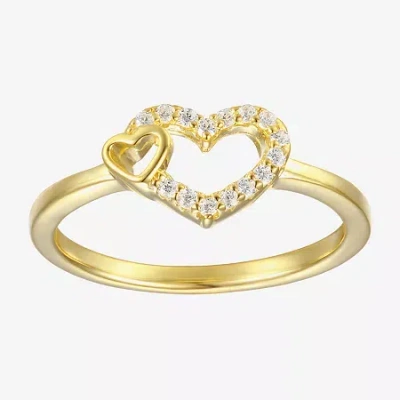 Fine Jewelry Kids' Girls 1/10 Ct. Lab Created Cubic Zirconia 14k Gold Over Silver Cocktail Ring