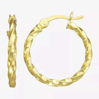 Fine Jewelry Kids' Girls 14k Gold Over Silver 18mm Hoop Earrings In Transparent