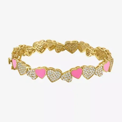 Fine Jewelry Kids' Girls 2 1/4 Ct. Lab Created Cubic Zirconia 14k Gold Over Brass Bangle Bracelet