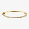 Fine Jewelry Girls 3 1/4 Ct. Lab Created Cubic Zirconia 14k Gold Over Brass Bangle Bracelet In Gold
