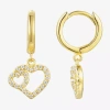 Fine Jewelry Girls 3/8 Ct. Lab Created Cubic Zirconia 14k Gold Over Silver Drop Earrings In Gold