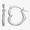 Fine Jewelry Girls Sterling Silver 15mm Heart Hoop Earrings In Transparent