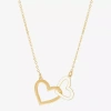 Fine Jewelry Gold Addiction Womens 10k Gold Heart 18 Inch Pendant Necklace In Transparent