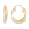 Fine Jewelry Gold Opulence Two Tone 14k Gold Over Diamond Resin Hoop Earrings In Transparent