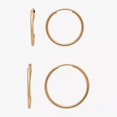 Fine Jewelry Gold Theory Womens Round 2 Pair Earring Set In Transparent