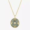 Fine Jewelry Good Fortune Womens Genuine Green Jade 18k Gold Over Silver Round 18 Inch Pendant Necklace In Transparent