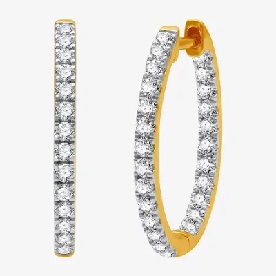 Fine Jewelry (h-i / I1) 1 Ct. T.w. Lab Grown Diamond 10k Or 14k White Or Yellow Gold 23.1mm Hoop Earrings