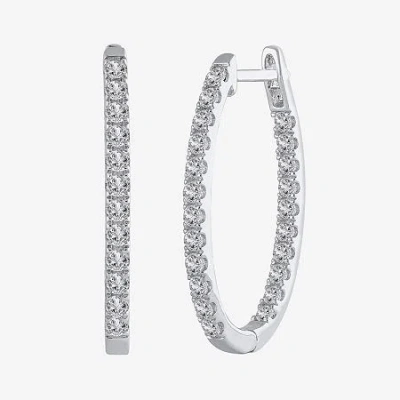Fine Jewelry (h-i / I1) 1 Ct. T.w. Lab Grown Diamond 10k Or 14k White Or Yellow Gold 25mm Hoop Earrings