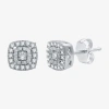 Fine Jewelry (h-i / I1) 1/4 Ct. T.w. Lab Grown White Diamond Sterling Silver 7.4mm Cushion Stud Earrings In Silver