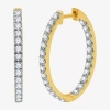 Fine Jewelry (h-i / I1) 2 Ct. T.w. Lab Grown Diamond 10k Or 14k White Or Yellow Gold 28.2mm Hoop Earrings In Yellow