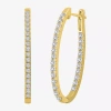 Fine Jewelry (h-i / I1) 2 Ct. T.w. Lab Grown White Diamond 10k Or 14k White Or Yellow Gold 35mm Hoop Earrings In Yellow
