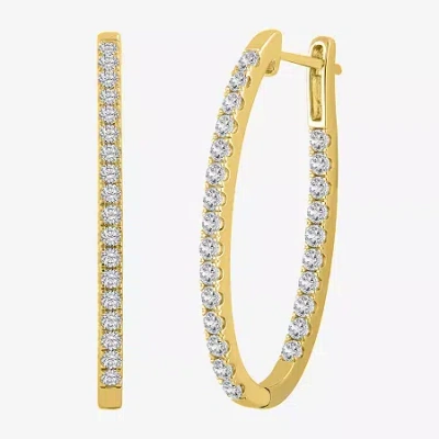 Fine Jewelry (h-i / I1) 2 Ct. T.w. Lab Grown White Diamond 10k Or 14k White Or Yellow Gold 35mm Hoop Earrings