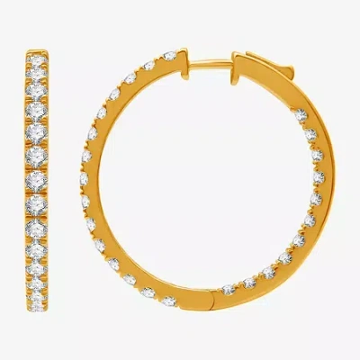 Fine Jewelry (h-i / I1) 3 Ct. T.w. Lab Grown Diamond 10k Or 14k White Or Yellow Gold 30.9mm Hoop Earrings