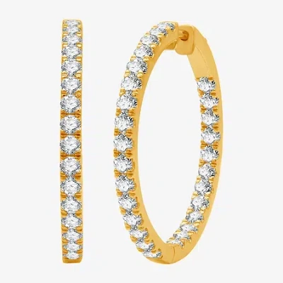 Fine Jewelry (h-i / I1) 4 Ct. T.w. Lab Grown Diamond 10k Or 14k White Or Yellow Gold 34.3mm Hoop Earrings