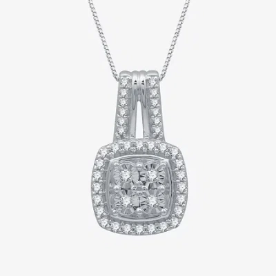 Fine Jewelry (h-i / I1) Womens 1/4 Ct. T.w. Lab Grown White Diamond Sterling Silver 18 Inch Pendant Necklace In Transparent
