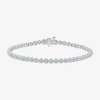 Fine Jewelry (h-i/ I1) Womens 2 Ct. T.w. Lab Grown White Diamond 10k White Gold 7.25 Inch Tennis Bracelet In White