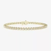 Fine Jewelry (h-i/ I1) Womens 2 Ct. T.w. Lab Grown White Diamond 10k White Gold 7.25 Inch Tennis Bracelet In Yellow