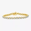 Fine Jewelry (h-i / I1) Womens 5 Ct. T.w. Lab Grown White Diamond 10k Gold Tennis Bracelet In Transparent