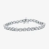 Fine Jewelry (h-i / I1) Womens 5 Ct. T.w. Lab Grown White Diamond 10k White Gold 7.5 Inch Tennis Bracelet In Transparent