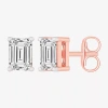 Fine Jewelry (h-i / Si1-si2) 1 Ct. T.w. Lab Grown White Diamond 14k Gold 5.4mm Stud Earrings In Pink
