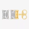 Fine Jewelry (h-i / Si1-si2) 1 Ct. T.w. Lab Grown White Diamond 14k Gold 5.4mm Stud Earrings In Yellow