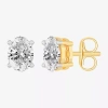 Fine Jewelry (h-i / Si1-si2) 1 Ct. T.w. Lab Grown White Diamond 14k Gold 6.2mm Oval Stud Earrings In Yellow