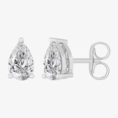 Fine Jewelry (h-i / Si1-si2) 1 Ct. T.w. Lab Grown White Diamond 14k Gold 6.5mm Pear Stud Earrings