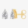 Fine Jewelry (h-i / Si1-si2) 1 Ct. T.w. Lab Grown White Diamond 14k Gold 6.5mm Pear Stud Earrings In Yellow