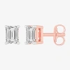 Fine Jewelry (h-i / Si1-si2) 1/2 Ct. T.w. Lab Grown White Diamond 14k Gold 4.2mm Stud Earrings In Pink