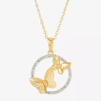 Fine Jewelry (h-i / Si1-si2) Womens 1/10 Ct. T.w. Lab Grown White Diamond 14k Gold Over Silver Sterling Silver Bu In Transparent