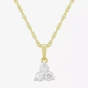 Fine Jewelry (h-i / Si1) Womens 1/4 Ct. T.w. Lab Grown White Diamond 14k Gold Over Silver Round 18 Inch Pendant N In Yellow