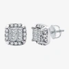 Fine Jewelry (h-i / Si2-i1) 1 Ct. T.w. Lab Grown White Diamond 10k White Gold 8.9mm Stud Earrings In White