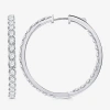 Fine Jewelry (h-i / Si2-i1) 5 Ct. T.w. Lab Grown White Diamond 10k White Or Yellow Gold 35mm Hoop Earrings In White