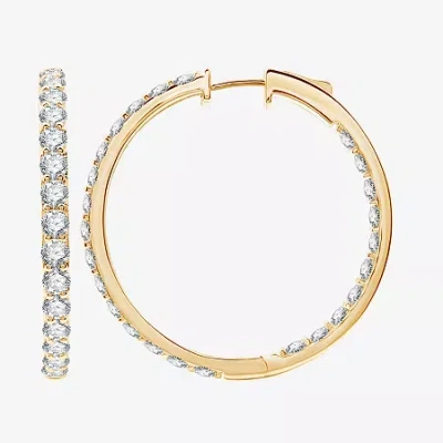 Fine Jewelry (h-i / Si2-i1) 5 Ct. T.w. Lab Grown White Diamond 10k White Or Yellow Gold 35mm Hoop Earrings