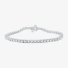Fine Jewelry (h-i / Si2-i1) Womens 5 Ct. T.w. Lab Grown White Diamond 10k White Gold 7.25 Inch Tennis Bracelet In White
