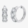 Fine Jewelry (h-i / Si2-i1) Womens 5 Ct. T.w. Lab Grown White Diamond 14k White Gold 18.9mm Hoop Earrings In Transparent