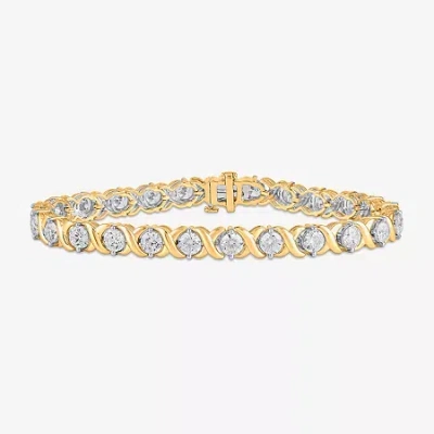 Fine Jewelry (h / I1) 10 C.t. T.w Lab Grown White Diamond 10k White Or Yellow Gold Tennis Bracelet