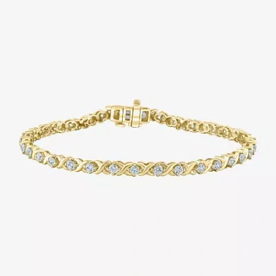 Fine Jewelry (h / I1) Womens 2 Ct. T.w. Lab Grown White Diamond Sterling Silver 7.25 Inch Tennis Bracelet In Multi