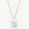 Fine Jewelry ( H-i/si1-si2 ) 2 Ct. Lab-grown Diamond 14k Gold Round 18 Inch Pendant Necklace In Yellow