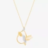 Fine Jewelry (h-i/si1-si2) Womens 1/10 Ct. T.w. Lab Grown White Diamond 14k Gold Over Silver 18 Inch Pendant Neck In Yellow