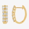 Fine Jewelry (h-i/si2) Womens 1 Ct. T.w. Lab Grown White Diamond 10k Gold 15.1mm Hoop Earrings In Yellow