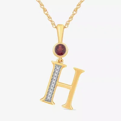 Fine Jewelry H Womens Genuine Red Garnet 14k Gold Over Silver 18 Inch Pendant Necklace In Transparent